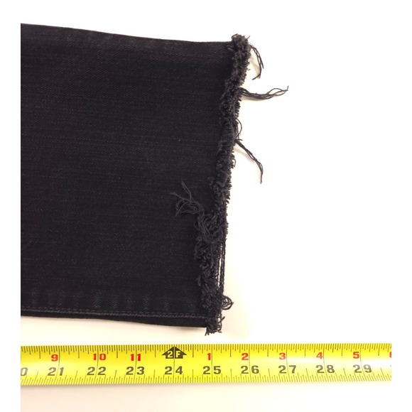 Chico's Women Jeans Platinum Size 2 Black Cropped Straight Leg Raw Frayed Hem - Picture 9 of 9